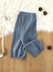 SHEIN 男童纯色针织毛衣和裤子