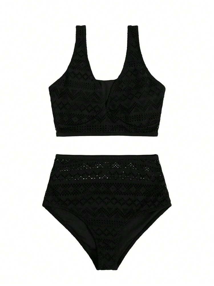 Solid High Waisted Bikini For Summer Beach