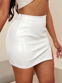 SHEIN SXY Falda Con Abertura Lateral Para Mujer