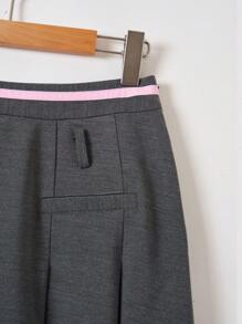 SHEIN EZwear Women's Pleated Skirt - Grey - View 4