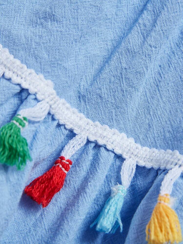 Baby Girls' Geometric Print Shoulder Flare Sleeve Top And Flare Hem Skirt Set