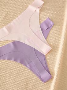 12pcs/Pack Women's Seamless Solid Sexy Thong Panties - Multicolor - View 4