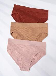 3pcs Seamless Women's Triangle Panties - Multicolor - View 1