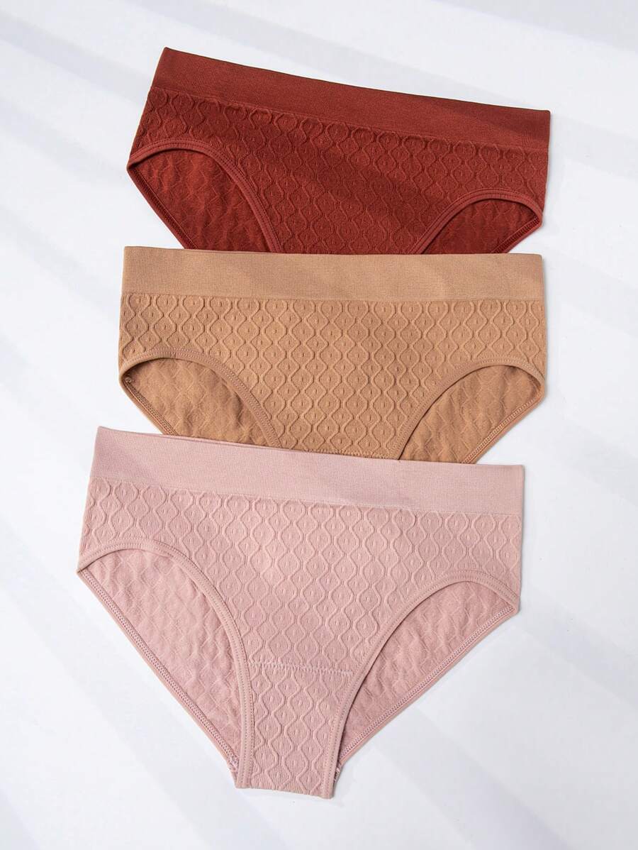 3pcs Seamless Women's Triangle Panties - Multicolor - View 1