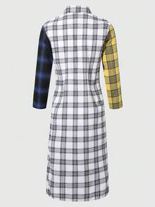 SHEIN Essnce Kẻ sọc Váy sơ mi - Nhiều màu - Xem 2