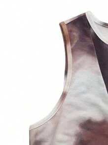 SHEIN Unity Ladies' Tie-Dye Printed Sleeveless Dress - Multicolor - View 4