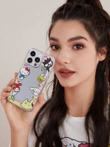 HELLO KITTY AND FRIENDS | SHEIN Cute Printed Mirror Phone Case, Compatible With IPhone - Multicolor - View 2