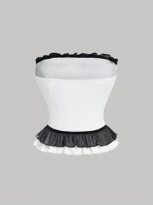 SHEIN MOD 女士色塊露肩上衣