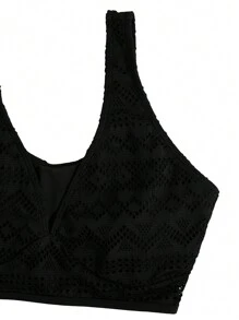 SHEIN Swim Bikini monocolore vita alta