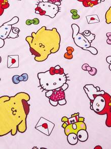 HELLO KITTY AND FRIENDS | SHEIN Cute Pink Baby Bedding Pillowcase And Duvet Cover 2pcs/Set