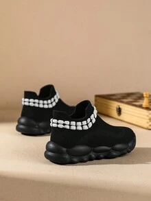 Girls' Comfortable, Fashionable, Breathable, Lightweight, Casual Athletic Shoes For Spring/Summer - Black - View 2