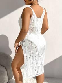 SHEIN Swim Curve 大尺碼女士側開叉無袖遮陽服