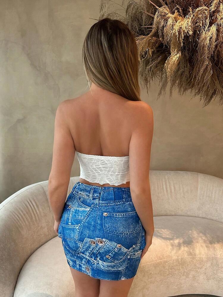 Women's Twist Textured Bandeau Top And Skirt Set Spring Summer Women Clothes Bachelorette Party Spring Break Birthday Outfit Sexy Outfits