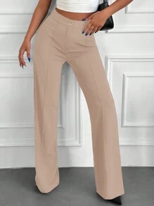 EURMUSE Pantalones rectos - Beis - Ver 4