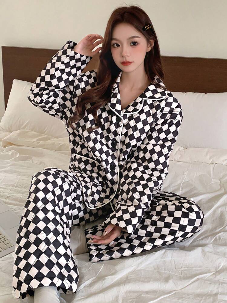 Thickened Quilted Home Clothing Set Fall,Winter Pajama