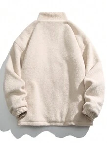 男士冬季加厚立領時尚夏爾巴夾克 - 白色 - 查看 2