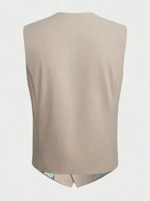 GENTILAND 男士編織休閒三件套西裝 - 杏色 - 查看 7