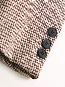 Manfinity Mode Men Houndstooth Single Breasted Blazer & Suit Pants - Apricot - View 6