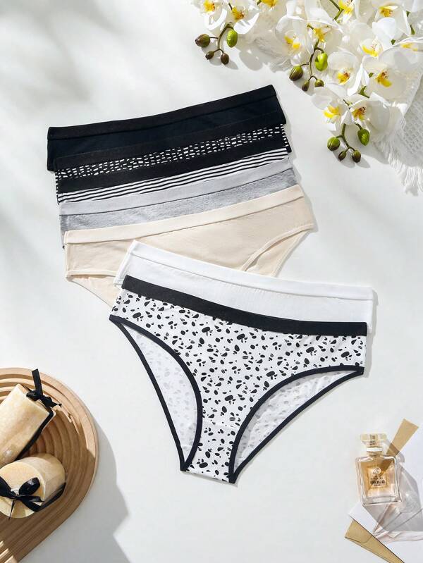 SHEIN Juego De Ropa Interior De Triángulo Para Mujeres De Talla Grande, 7 Piezas