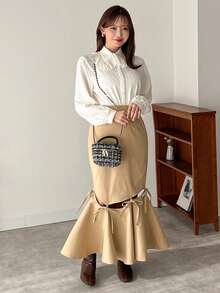 FRIFUL 女款長袖提花襯衫 - 白色 - 查看 3