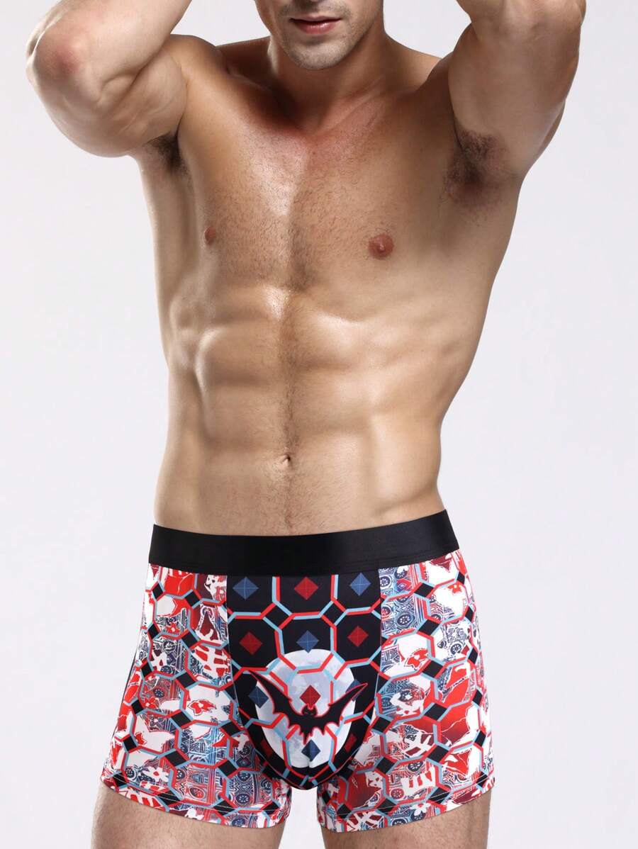 Slip De Boxeur Imprimé Avec Motif De Chauve-souris Pour Hommes