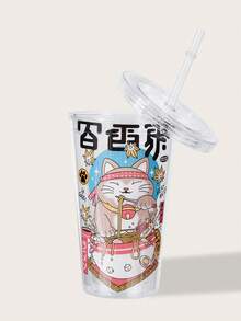 Sober Artwerk 可愛的大阪貓拉麵扁杯 - 無色 - 查看 2