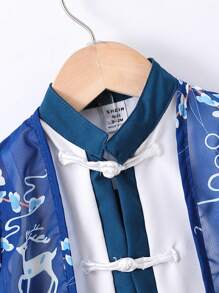 3入組經典風格插襟＆鹿印花節日服裝,適用於寶寶男孩春/夏季 - 彩色 - 查看 6