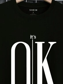 Men's Letter Print Round Neck T-Shirt