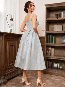 Sexig Elegant Ruched Midja A-Line Klänning Cocktail Semi Formell Bal Bröllopsgästklänning, Till födelsedag, Examen, Middag, Hemkomstklänning