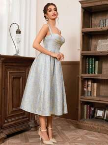 Sexig Elegant Ruched Midja A-Line Klänning Cocktail Semi Formell Bal Bröllopsgästklänning, Till födelsedag, Examen, Middag, Hemkomstklänning