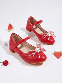 兒童紅色新年公主派對鞋,演出舞蹈鞋 - 紅色 - 查看 1
