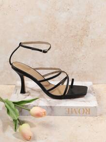 SHUZIA 女式純色萬能高跟涼鞋