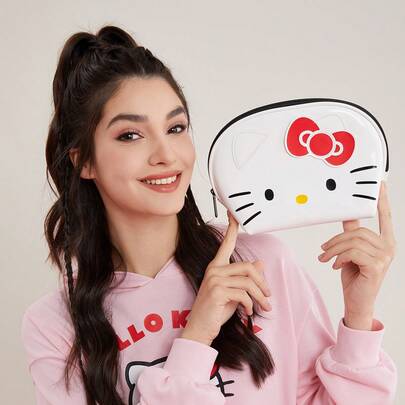 HELLO KITTY AND FRIENDS | SHEIN 可愛的白色化妝袋