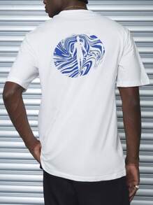 男士人像印花t恤 - 米色 - 查看 6