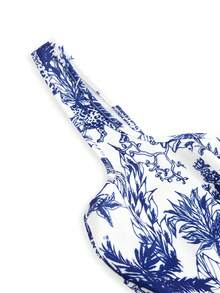 Bianca F Prints 女款植物印花方領緊身短洋裝 - 彩色 - 查看 3