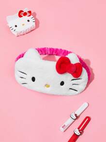 HELLO KITTY AND FRIENDS | SHEIN Bow Decor Cat Shaped Plush Cute Eye Mask