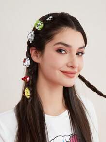 HELLO KITTY AND FRIENDS | SHEIN 6入組可愛的小型髮夾 - 彩色 - 查看 8