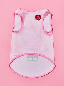 HELLO KITTY AND FRIENDS | SHEIN Pink Cartoon Pet Vest