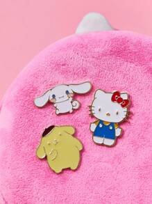 HELLO KITTY AND FRIENDS | SHEIN 4入組可愛卡通風格紀念禮物徽章胸針套裝 - 彩色 - 查看 3