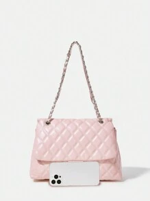 BizChic 大容量菱形鏈條肩背包，適合通勤、辦公和教師使用