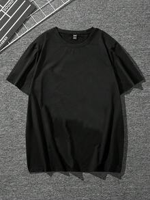 Manfinity EMRG Men's Drop Shoulder Short Sleeve T-Shirt With Printed Pattern - Black - View 2