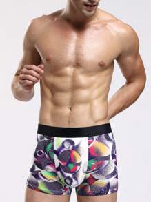 Men's Funny Cute Multicolor Animal Print Knitted Fabric Swim Trunks With Medium Stretch - Multicolor - View 1