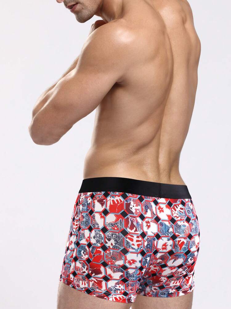 Men'S Bat Pattern Printed Boxer Briefs