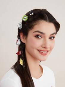 HELLO KITTY AND FRIENDS | SHEIN 6入組可愛的小型髮夾 - 彩色 - 查看 4