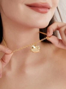 HELLO KITTY AND FRIENDS | SHEIN 经典日常用金色调吊坠项链 - 彩色 - 查看 7