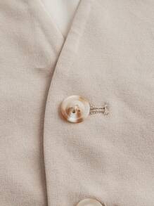 GENTILAND 男士編織休閒三件套西裝 - 杏色 - 查看 12