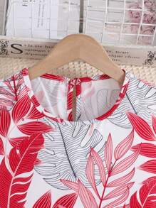 SHEIN Tween Girl Floral Printed Top And Pants Set