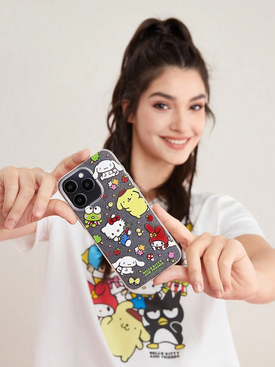 HELLO KITTY AND FRIENDS | SHEIN Cute Cartoon Clear Phone Case, Compatible With IPhone - Clear - View 1