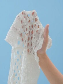 SHEIN Swim Top sin mangas descubierto de doble tirante tipo cubrecosturas para mujer, ideal para festivales de música de verano