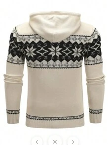 Sudadera Con Capucha Para Hombre Con Diseño De Bloques De Color Con Estampado Geométrico - Multicolor - Ver 2
